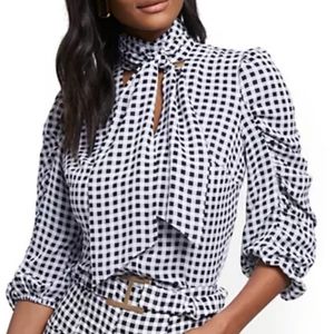 NY&Co Gingham Tie-Front Blouse - 7th Avenue 18